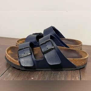 Birkenstock Arizona Blue Leather Sandals size 37 Women size 6